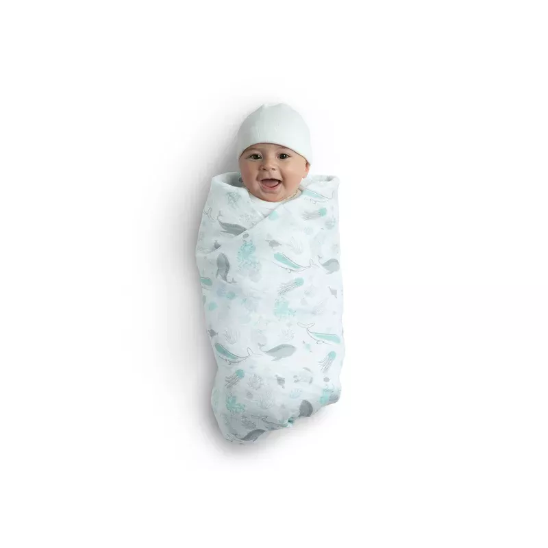 100% cotton muslin baby receiving blankets – 2 pack