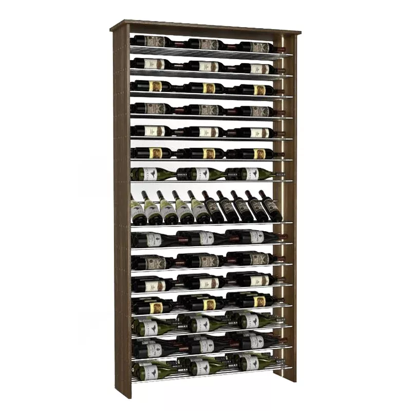 135-bottle parallel wine rack with angled display three-column