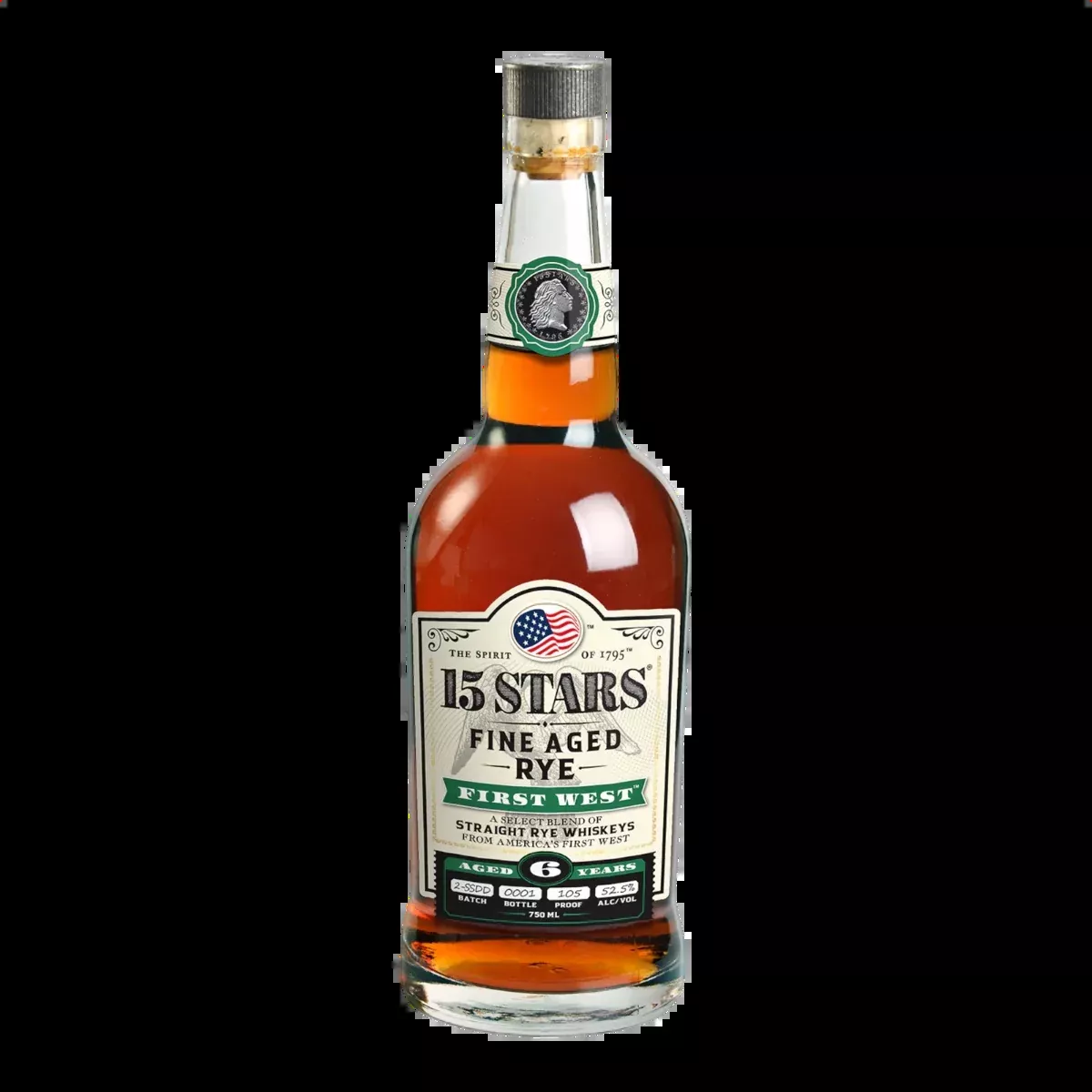15 Stars First West Straight Rye Whiskey Batch 2 750 ml