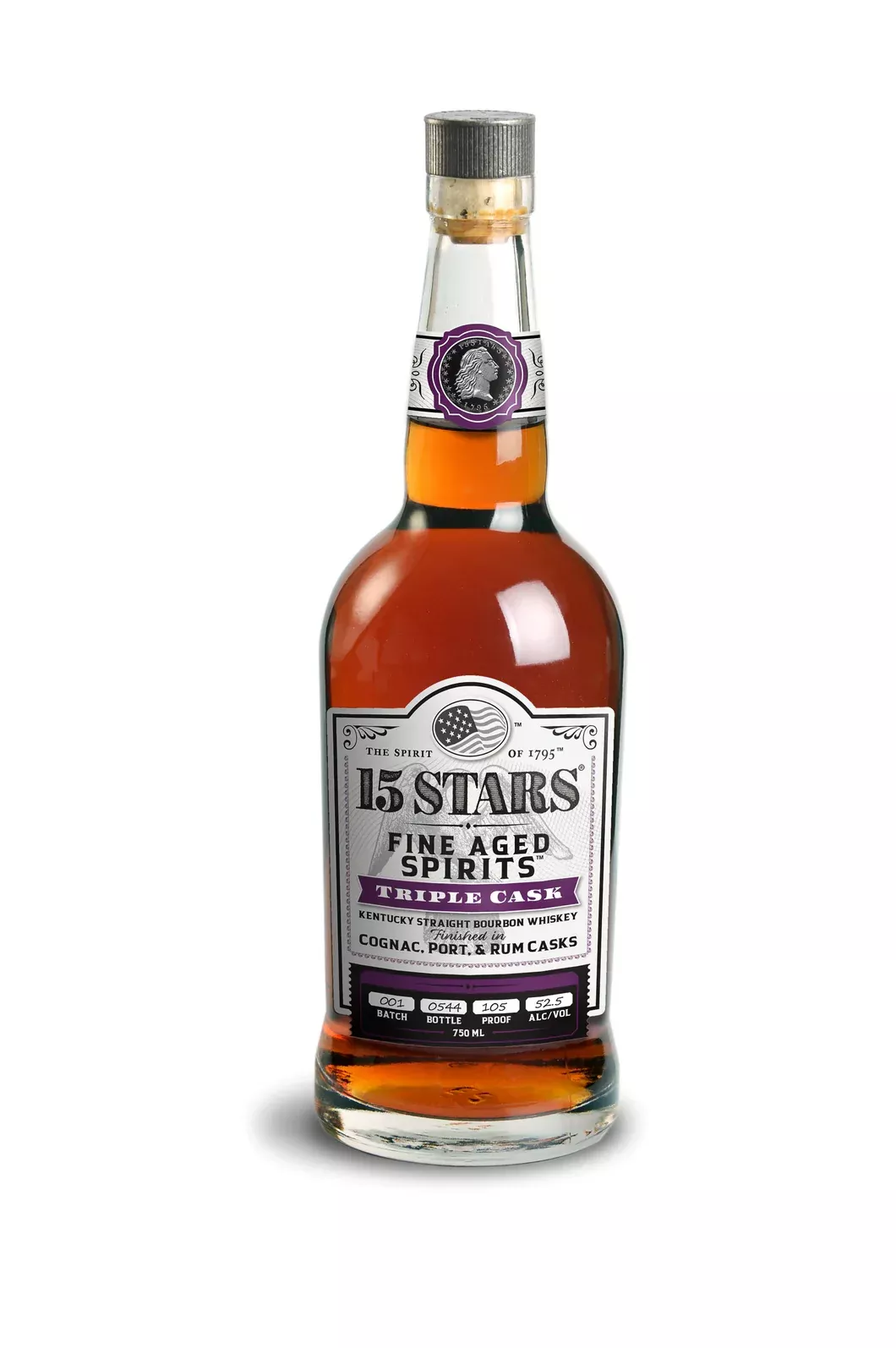 15 Stars Triple Cask Straight Bourbon Whiskey 750ml