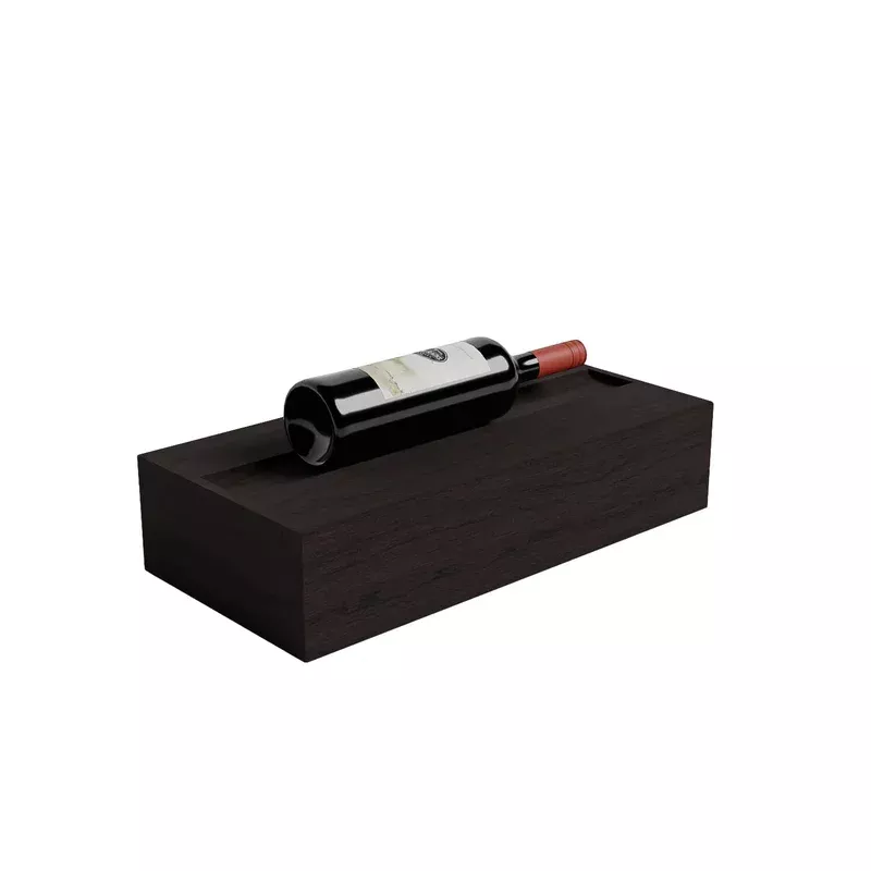18″ floating shelf bottle display