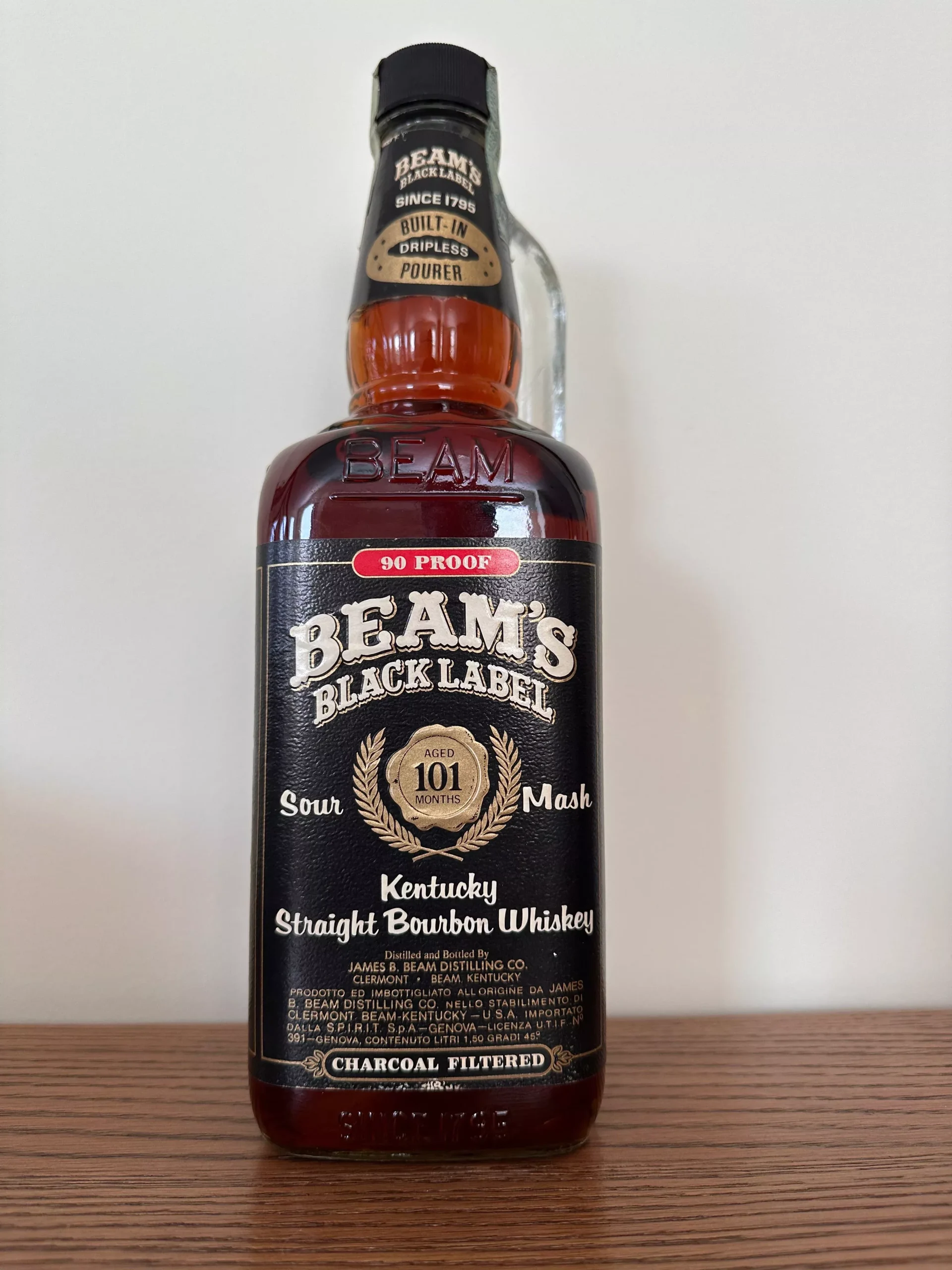 1980 Beam Black Label Sour Mash Kentucky Straight Bourbon Whiskey 101 Months 1.5L
