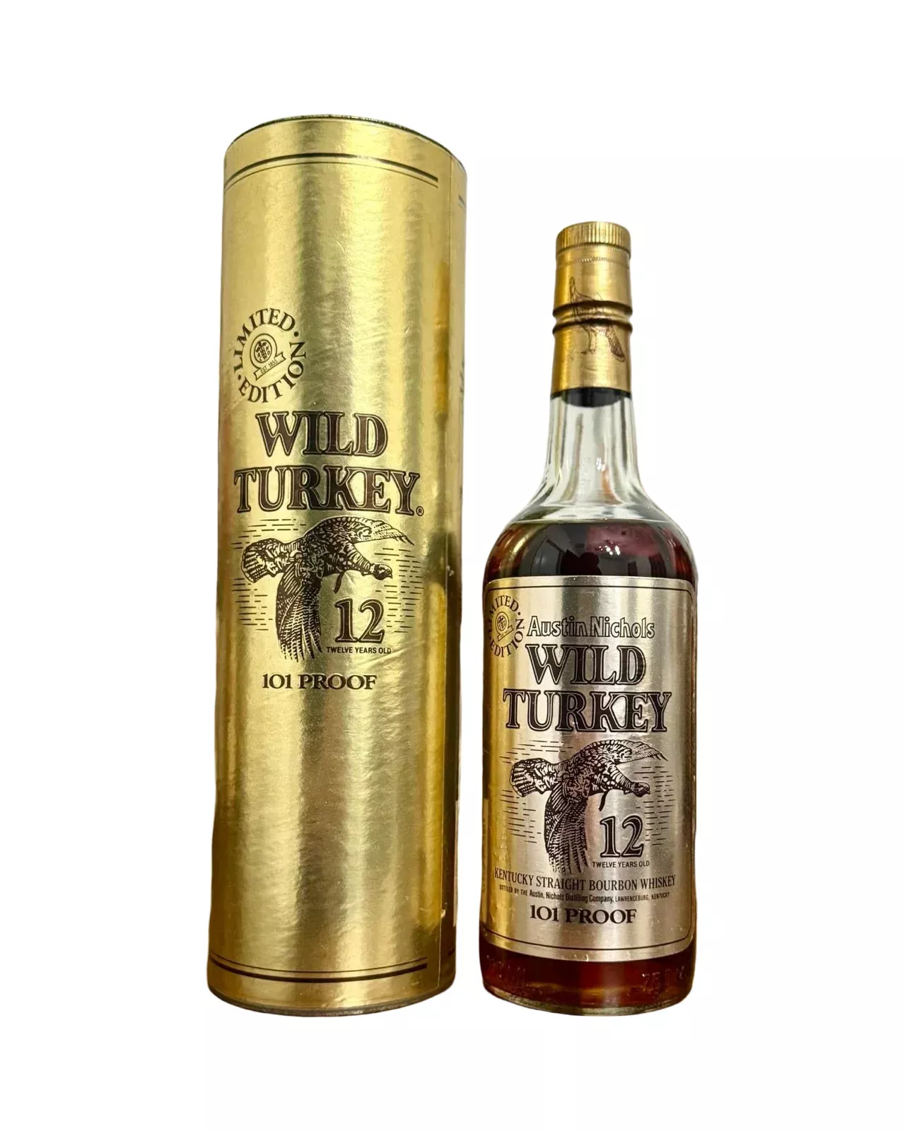 1985 Wild Turkey Cheesy Gold Foil 12 Year Old 1st Release of CGF Kentucky Straight Bourbon Whiskey 750ml