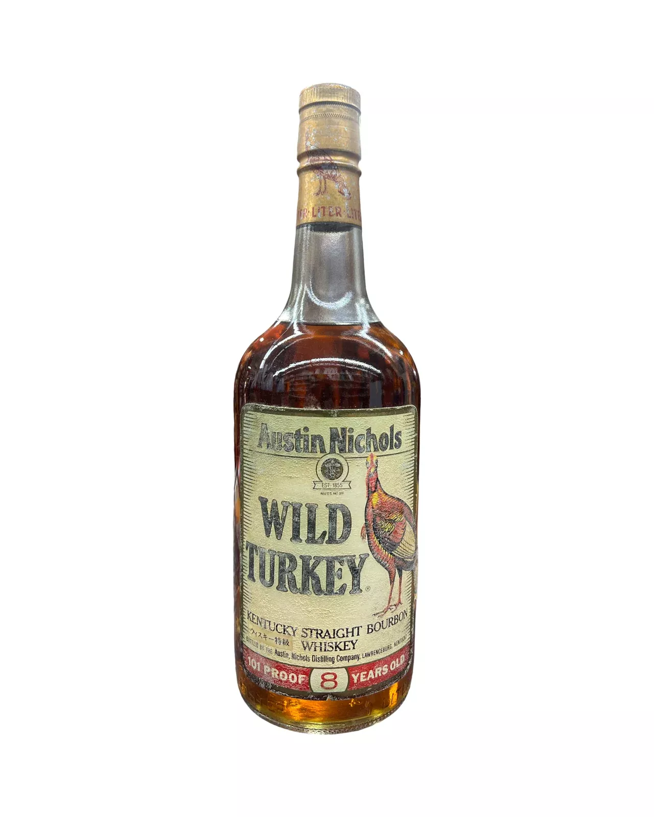 1986 Wild Turkey 8 Year Old 101 Proof Kentucky Straight Bourbon Whiskey 1Lt