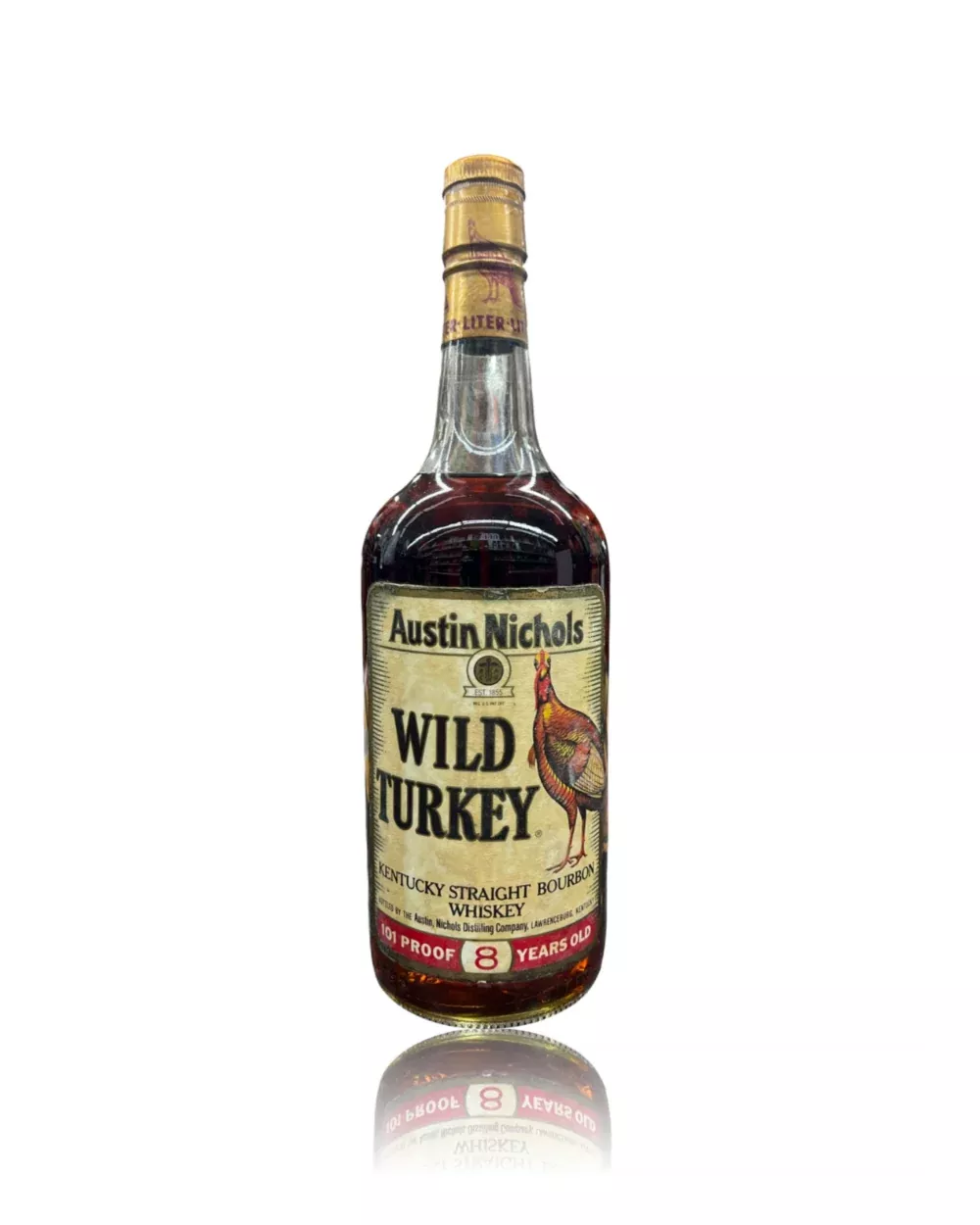 1987 Wild Turkey 8 Year Old 101 Proof Kentucky Straight Bourbon Whiskey 1Lt
