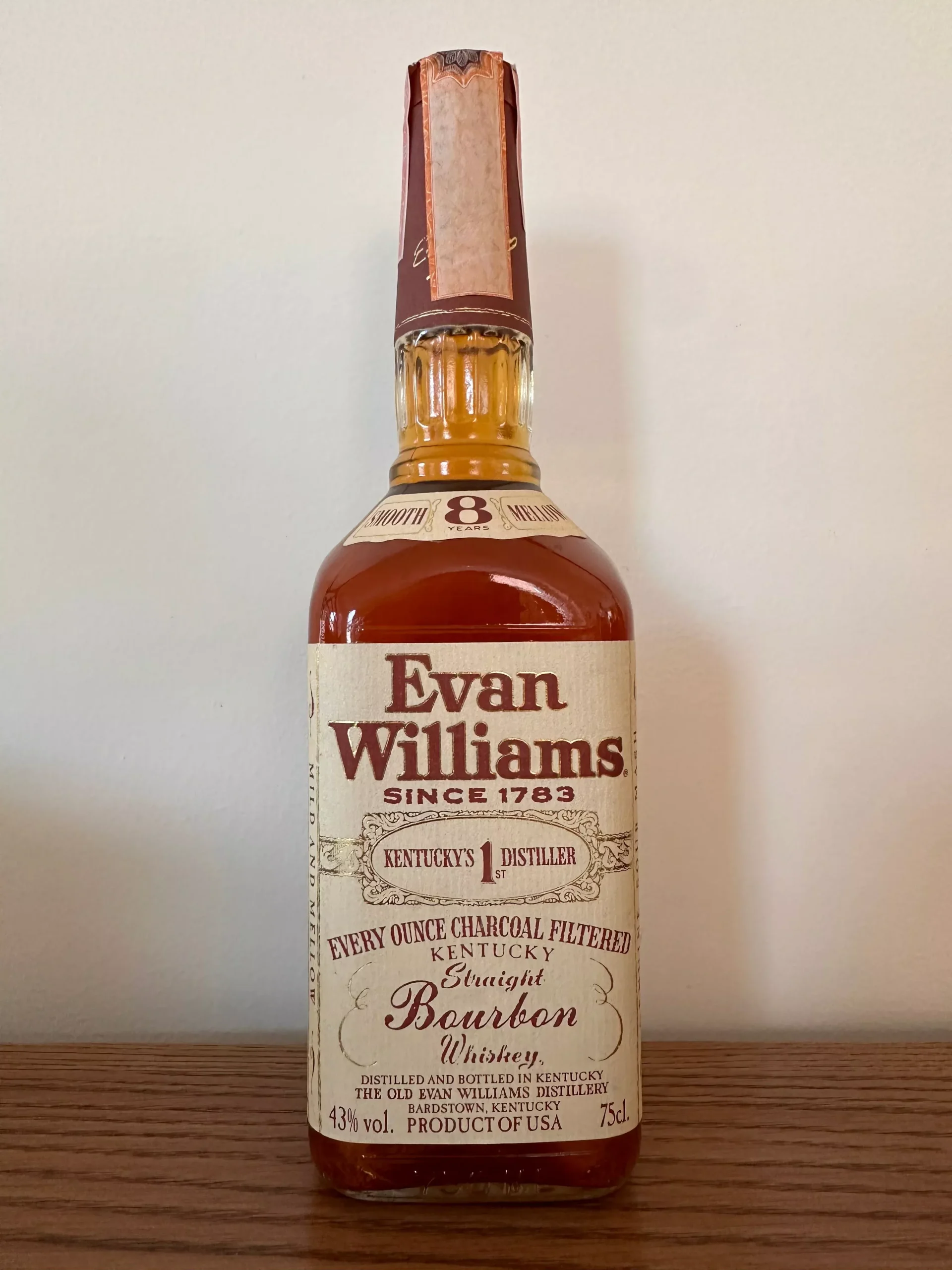 1990 Evan Williams Heaven Hill 8 Year Old Kentucky Straight Bourbon Whiskey 750ml