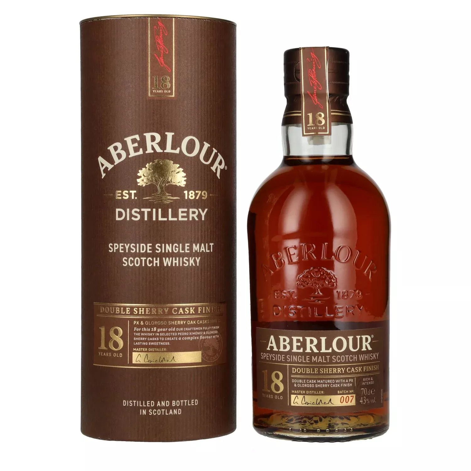 Aberlour 18 Years Old Double Sherry Cask Finish Batch No. 007 43% Vol. 0,7l in Giftbox