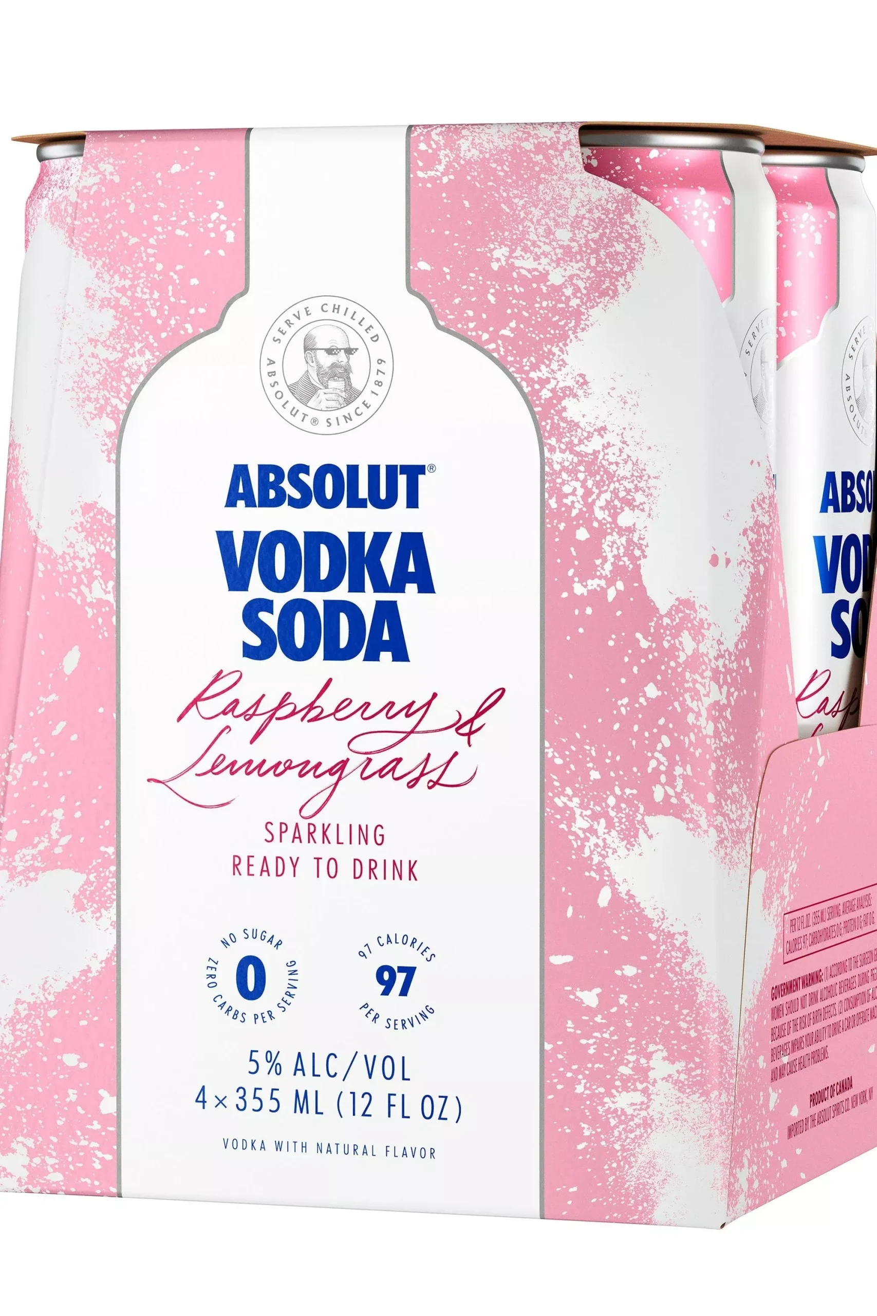 Absolut Grapefruit & Rosemary Vodka Soda Sparkling Cocktail Can 4-Pack