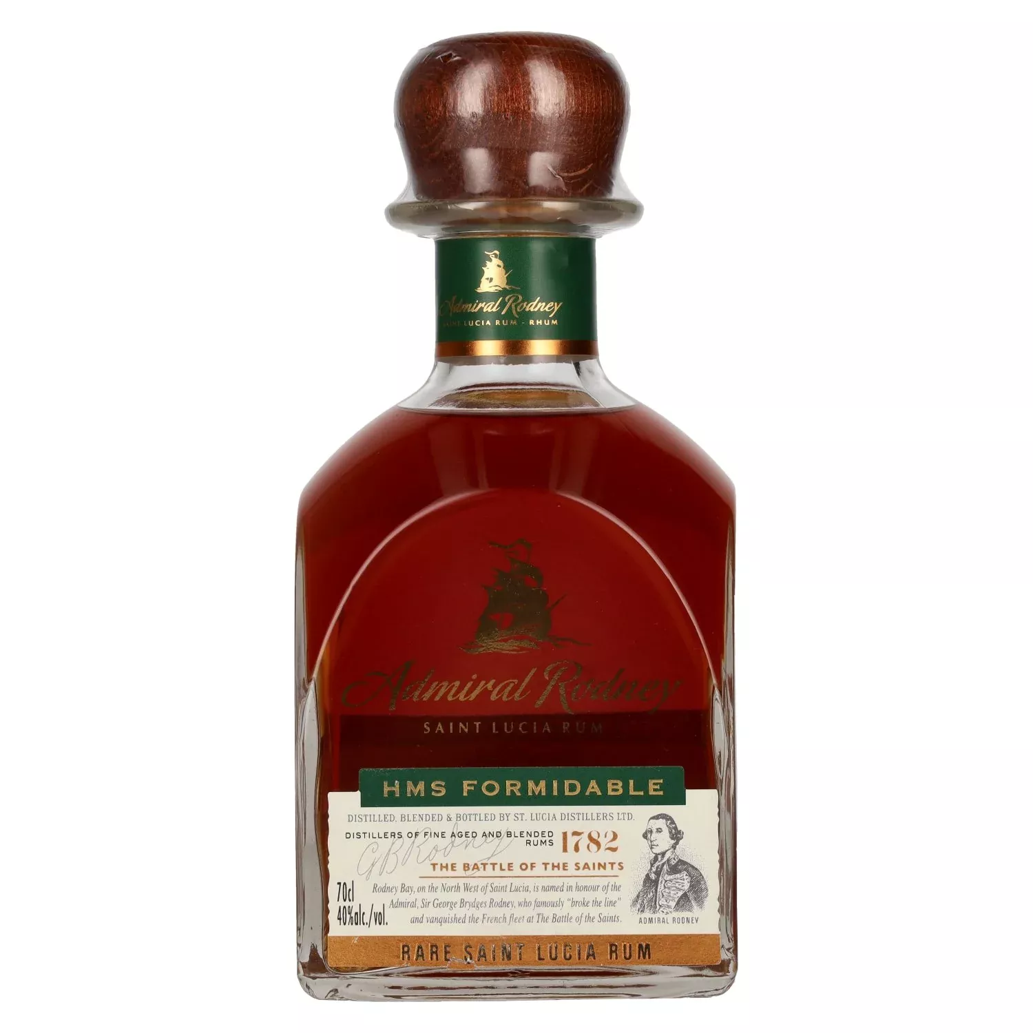 Admiral Rodney HMS FORMIDABLE Rare Saint Lucia Rum 40% Vol. 0,7l