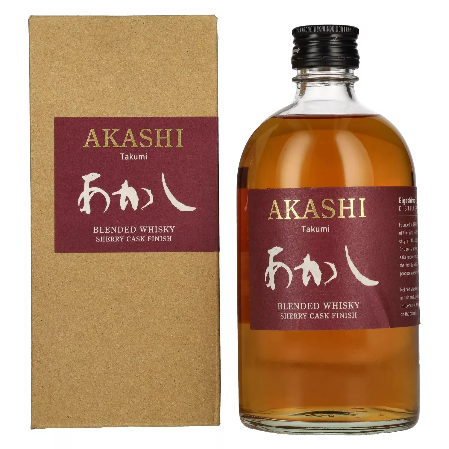 AKASHI Takumi Sherry Cask Finish Japanese Blended Whisky 40% Vol. 0,5l in Giftbox