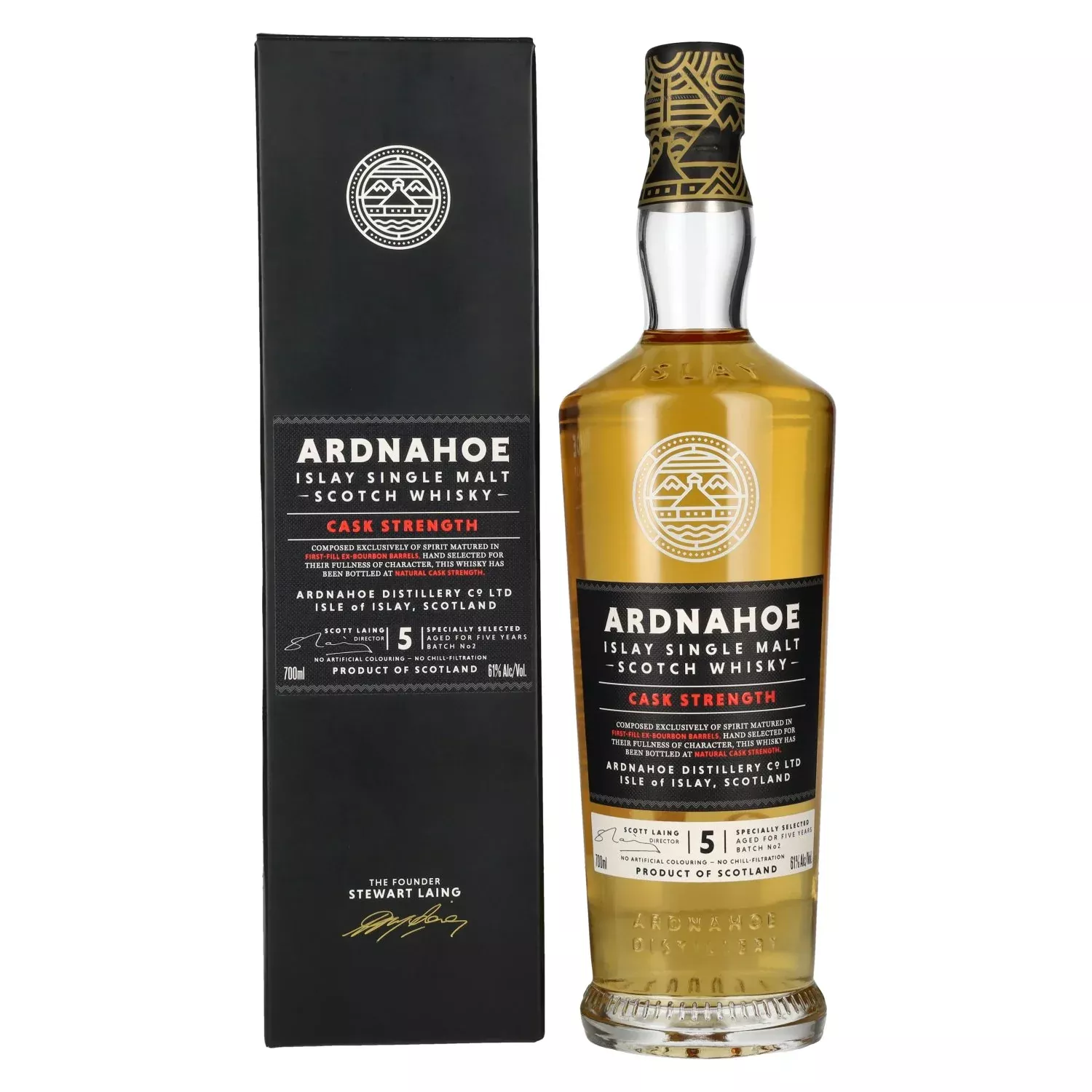 Ardnahoe 5 Years Old CASK STRENGTH Islay Single Malt Scotch Whisky 61% Vol. 0,7l in Giftbox