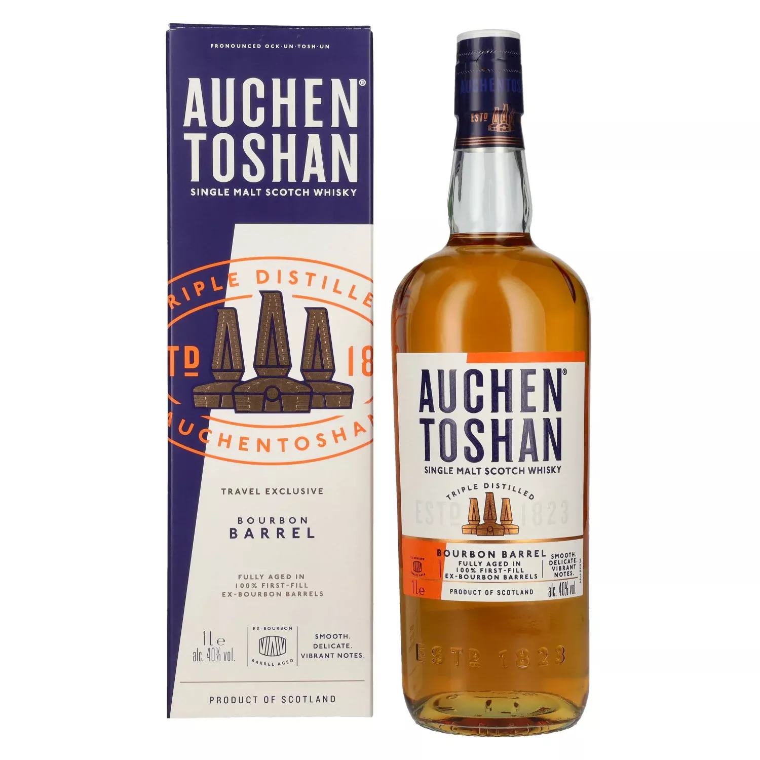 Auchentoshan BOURBON BARREL Single Malt Scotch Whisky Travel Exclusive 40% Vol. 1l in Giftbox