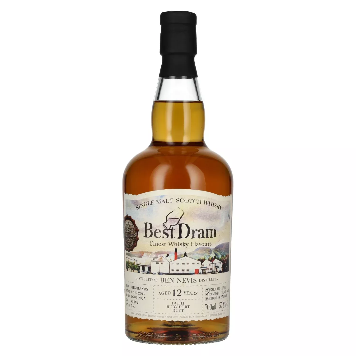 Best Dram 12 Years Old Ben Nevis 1st Fill Ruby Port Butt Single Malt #1982 2012 57,8% Vol. 0,7l