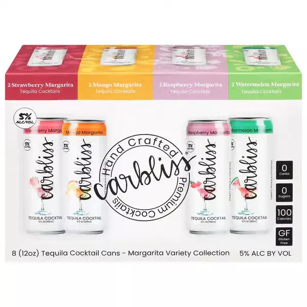 Carbliss Margarita Variety Collection Vodka Cocktail 12-Oz Can 8-Pack