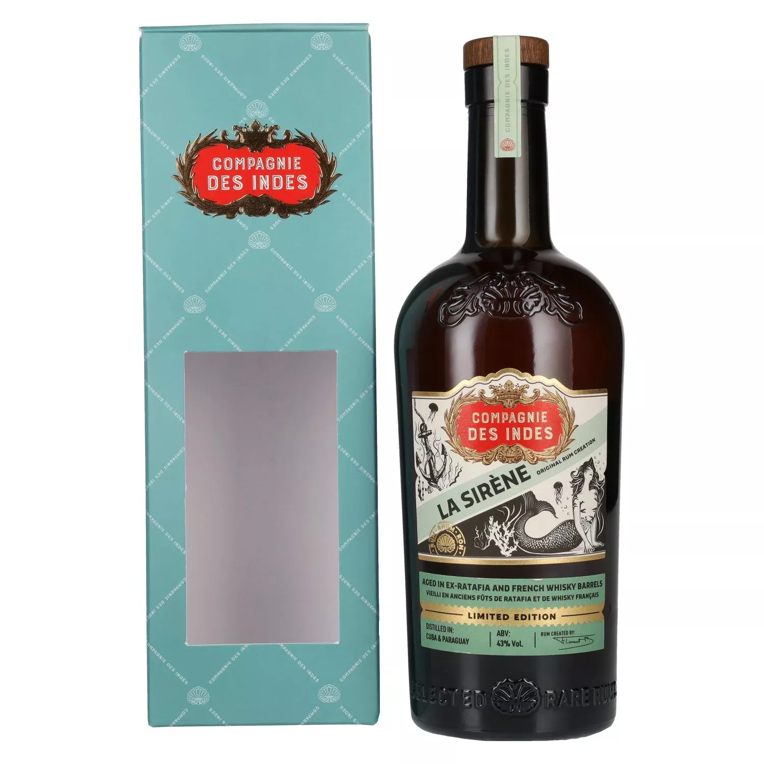 Compagnie des Indes LA SIRENE Original Rum Limited Edition 43% Vol. 0,7l in Giftbox