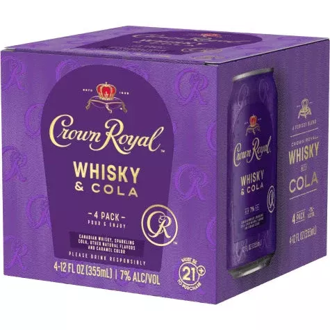 Crown Royal Whisky & Cola Cocktail 12-Oz Can 4-Pack