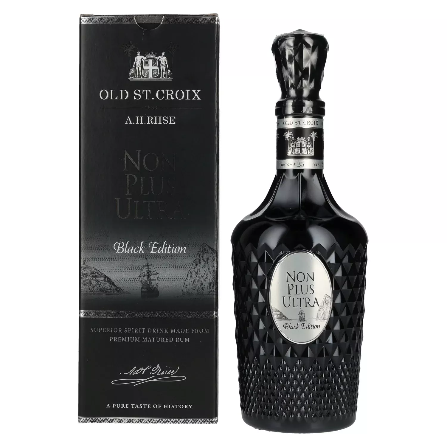 A.H. Riise NON PLUS ULTRA St. Croix Black Edition Superior Spirit Drink 42% Vol. 0,7l in Giftbox