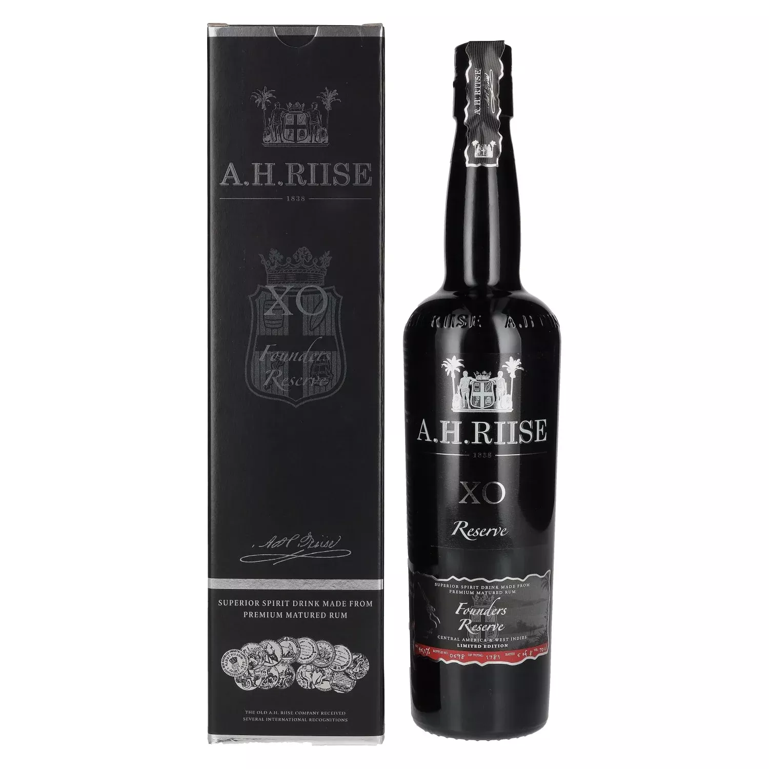 A.H. Riise X.O. FOUNDERS RESERVE Superior Spirit Drink #4 45,1% Vol. 0,7l in Giftbox