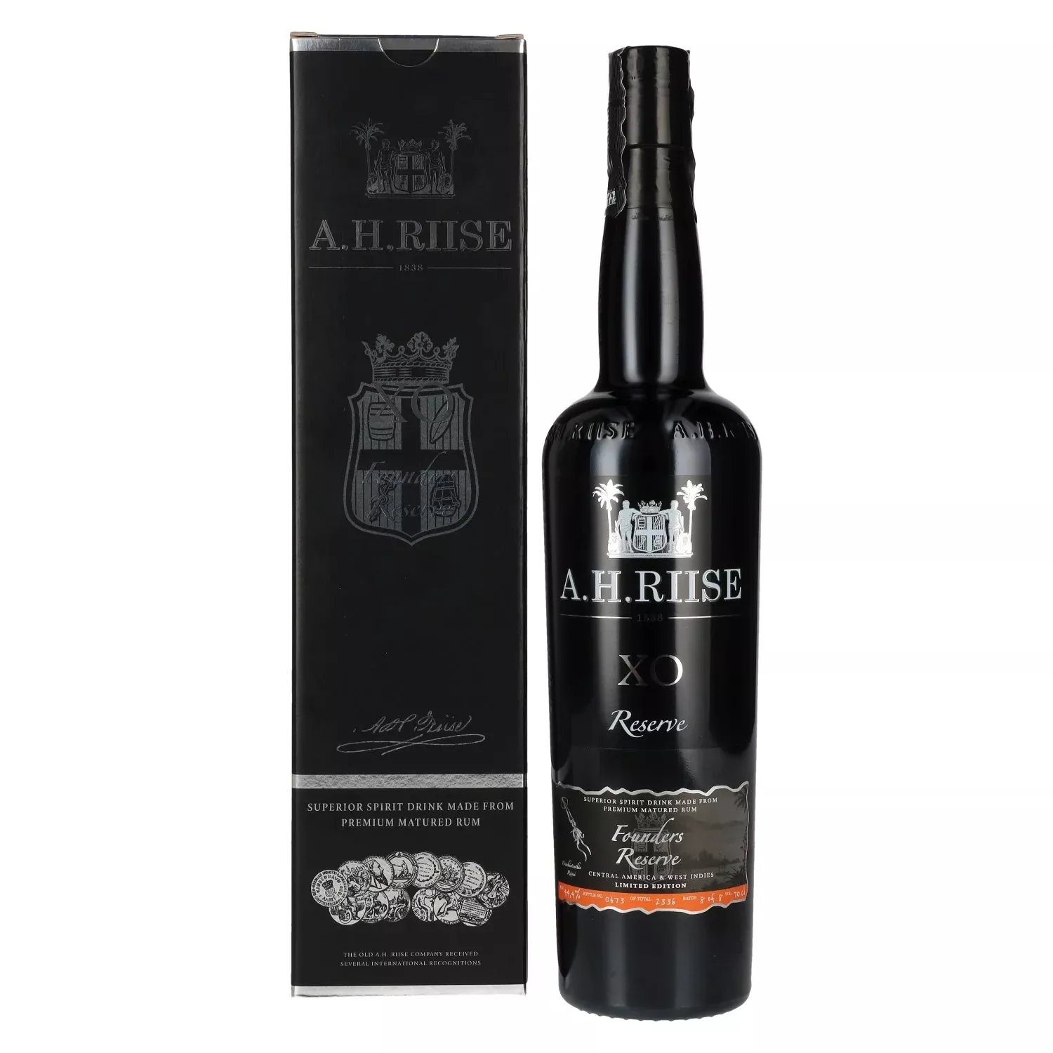 A.H. Riise X.O. FOUNDERS RESERVE Superior Spirit Drink #5 44,4% Vol. 0,7l in Giftbox