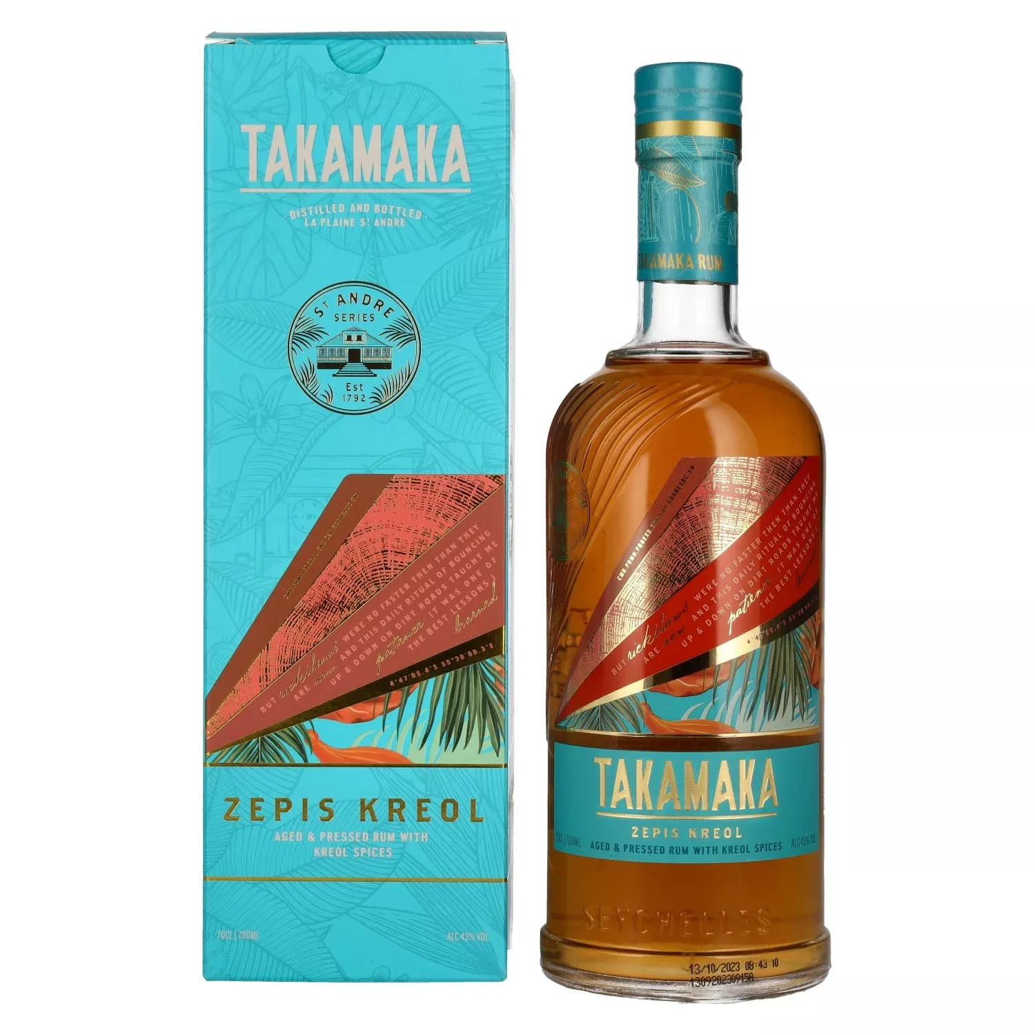 Takamaka ZEPIS KREOL Rum 43% Vol. 0,7l in Giftbox