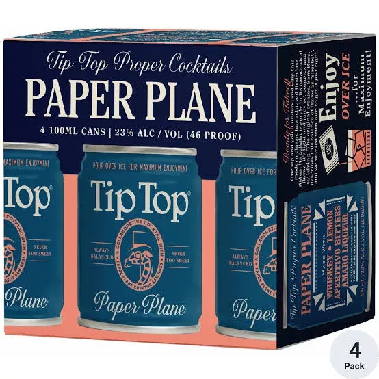 Tip Top Paper Plane Cocktail 4-Pack