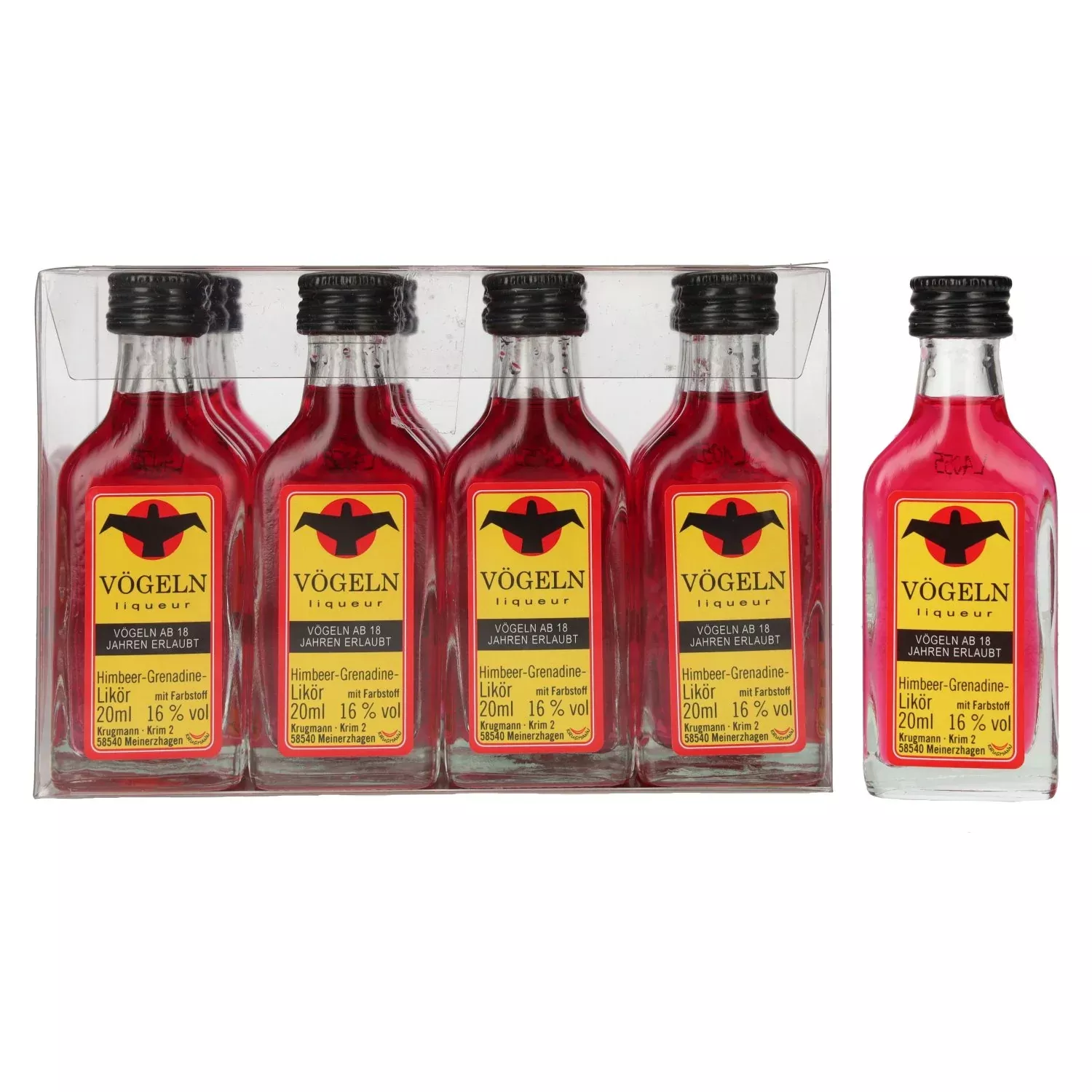 Voegeln Himbeere-Grenadine Likoer 16% Vol. 20x0,02l