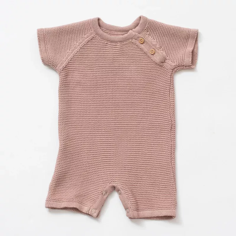 zestt knit baby romper (short) berry