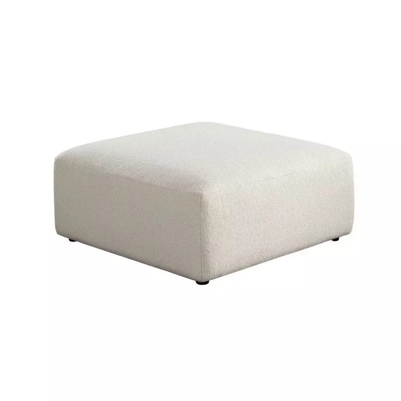 zey modular ottoman 37 inch square ivory sherpa fabric – bm338840