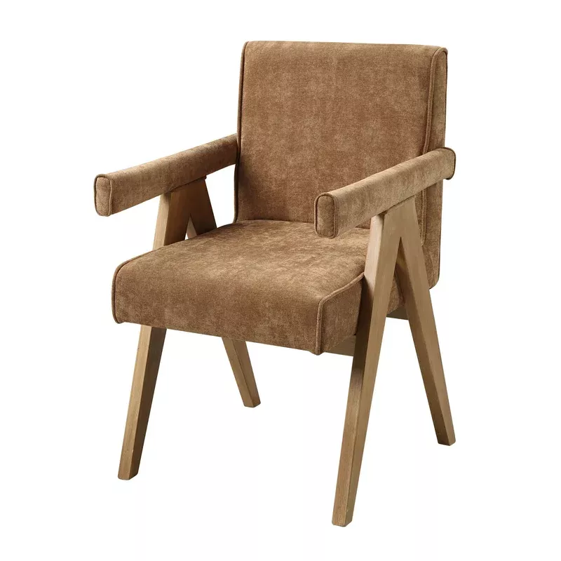 zoey – arm chair (set of 2) – chocolate