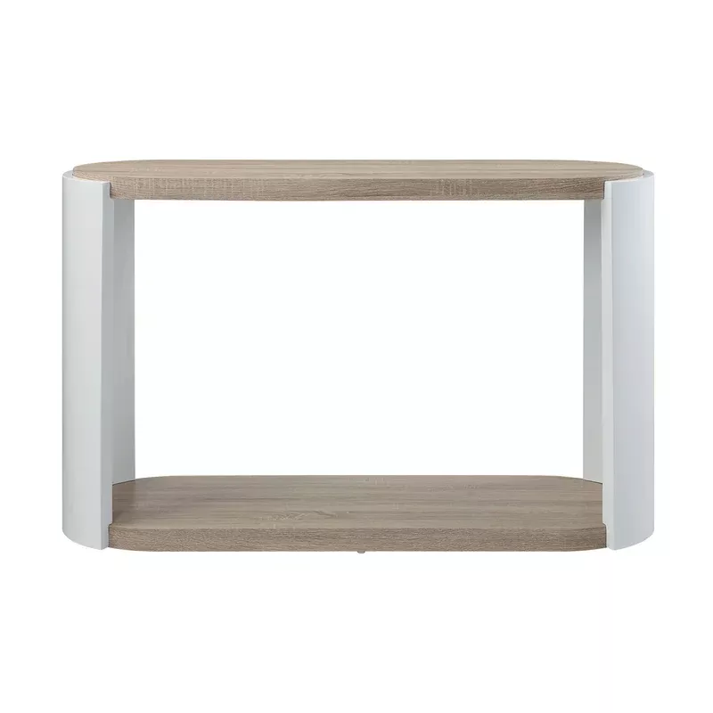 zoma – high gloss sofa table – oak / white
