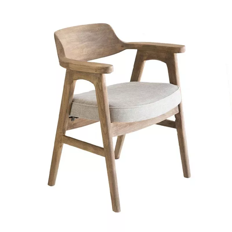 zsy dining armchair anew gray natural brown birch wood curved back – bm338200