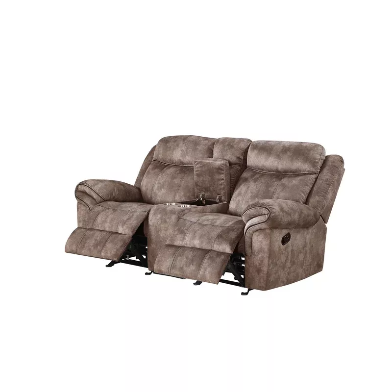 zubaida – two tone recliner loveseat with usb port console