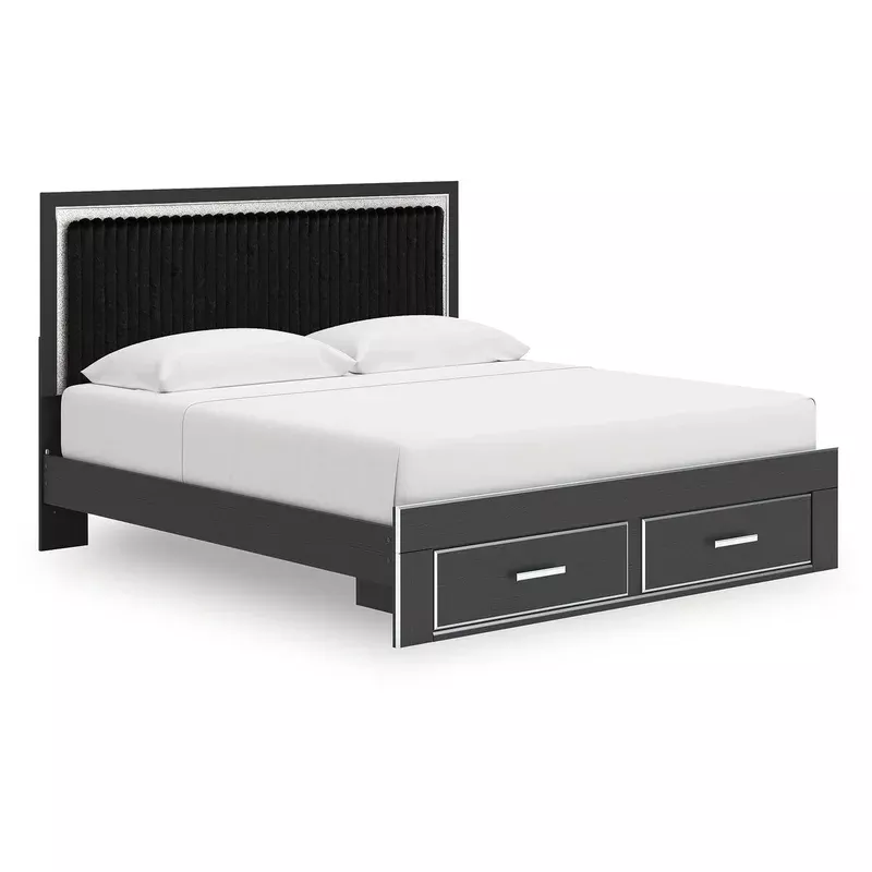 zuraleus – upholstered panel platform storage bed