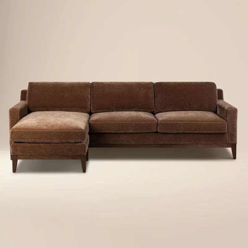 zyon 105. 5″ reversible chaise sectional bronzer brown