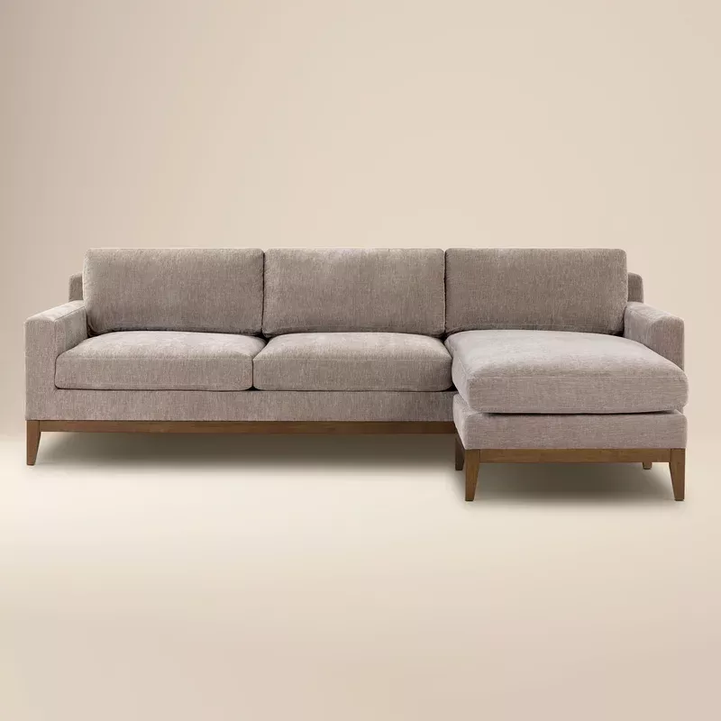 zyon 105. 5″ reversible chaise sectional taupe brown