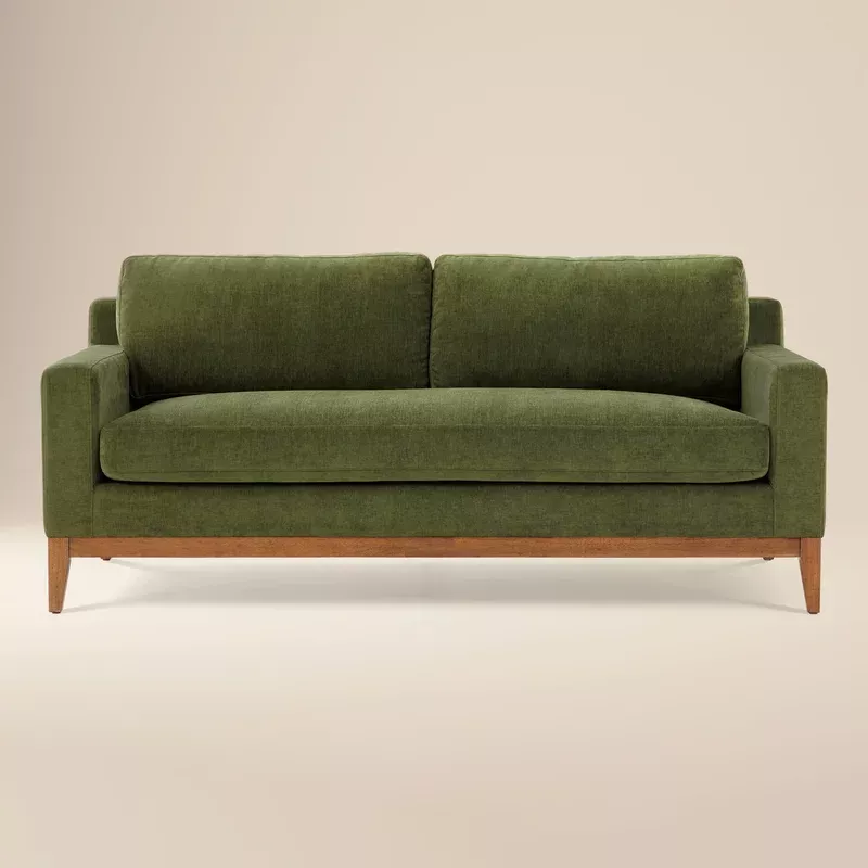 zyon 75″ apartment sofa distressed green