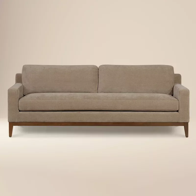 zyon 90″ fabric sofa clove brown