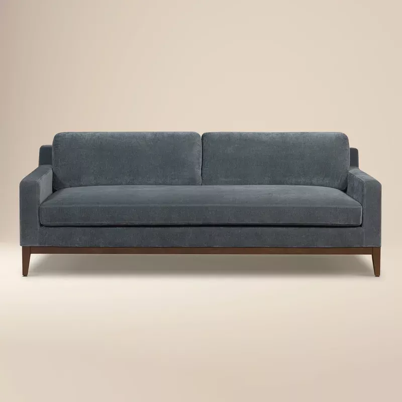 zyon velvet sofa boreal blue