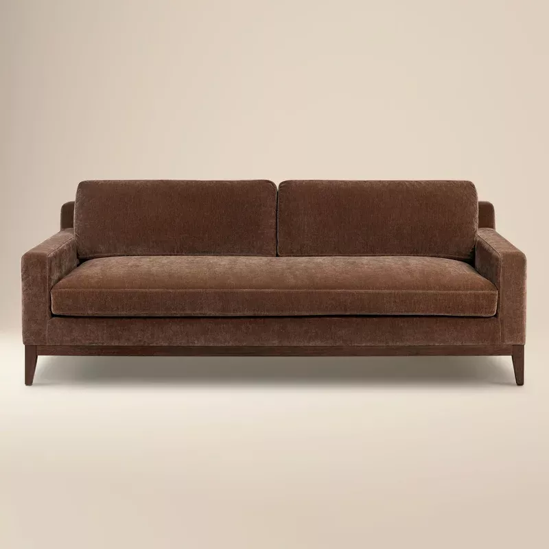 zyon velvet sofa bronzer brown